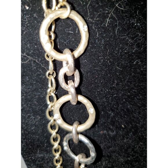 A Loft Necklace Chain Boho Faceted Mixed Metals Career Evening Sparkly - Picture 5 of 8